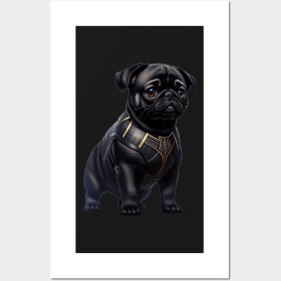 Adorable Pug in Intricate Royal Armor - Powerful and Cute Posters and Art